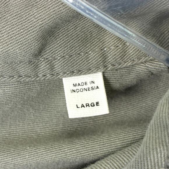 Buck Mason Shirt Mens L Draped Twill One Pocket Gray Preppy Classic Huckberry - Picture 7 of 8